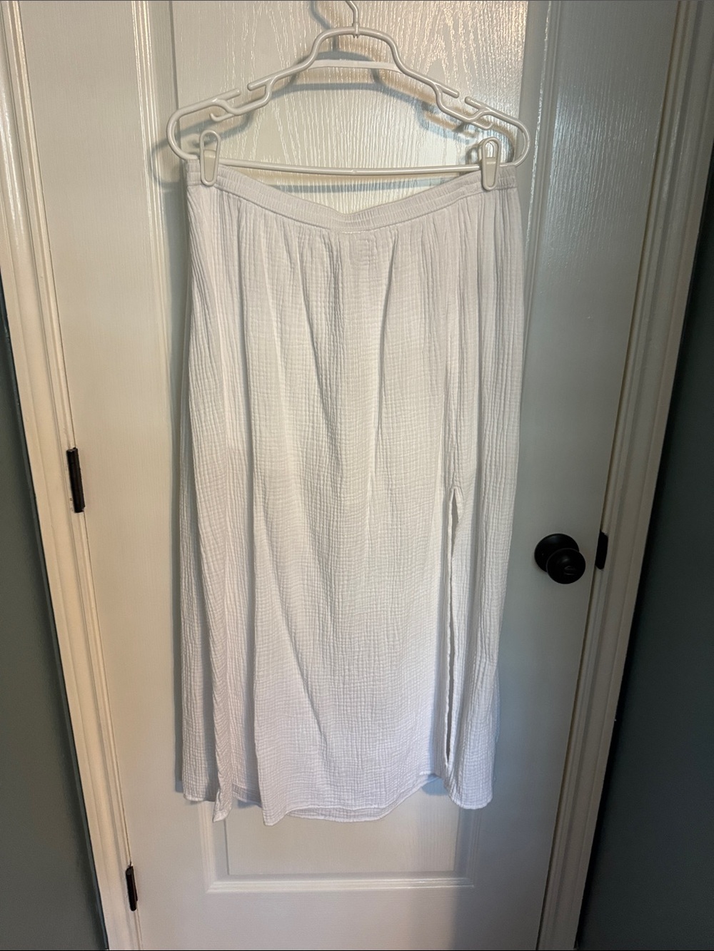 J. Crew White Maxi Skirt with Soft Textured Fabric